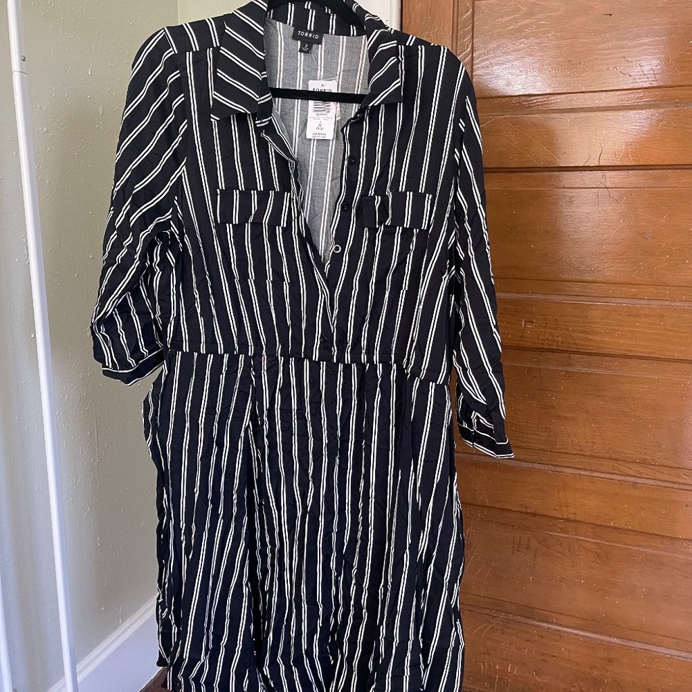 Black and White Midi Dress
